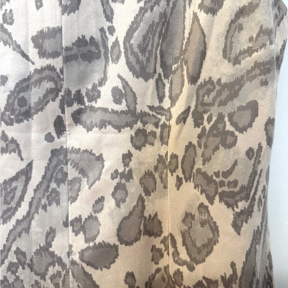 new J.McLaughlin “Liz” Cream Taupe Velvet Jaguar Sleeveless Midi Dress Small - Picture 7 of 8